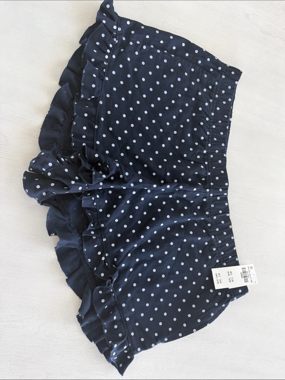 Hollister Navy Blue Polka Dot Ruffle Pajama Shorts